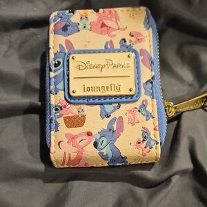 Disney parks stitch & angel accordion Wallet - Blue and Cream